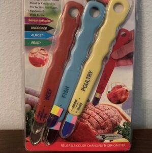 Thermal make color changing thermometer fork by gourmet  NIP.